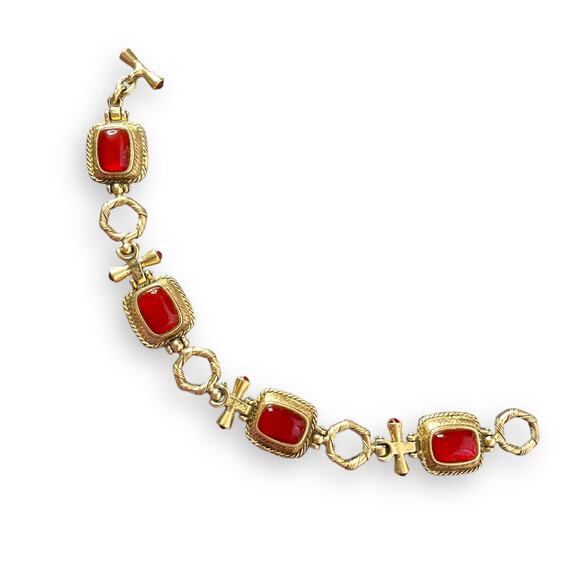 Antique Gold Plated Bracelet with toggle closure 8" by Premier Designs - Picture 2 of 8